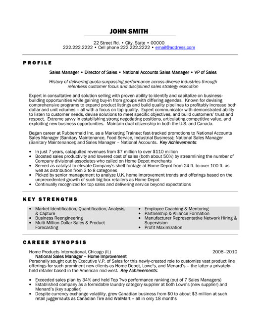 Resume format for sales head