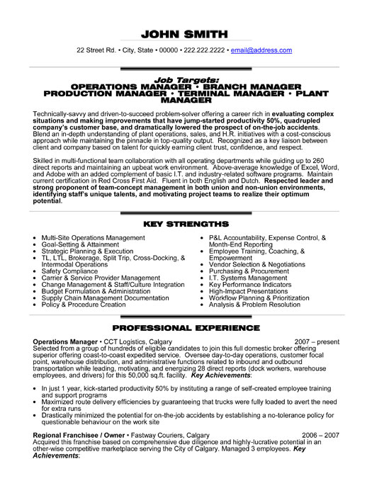 Manager resume samples examples