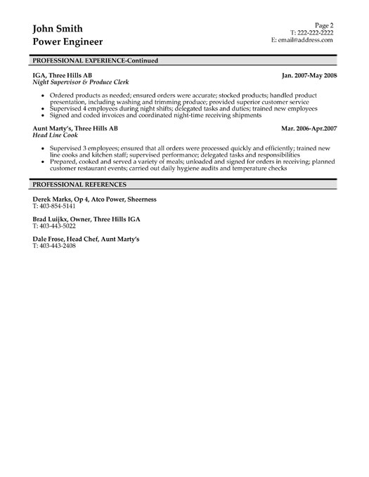 power engineering resumes