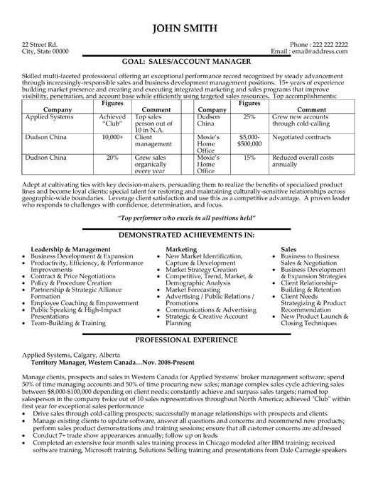 Resume template marketing manager