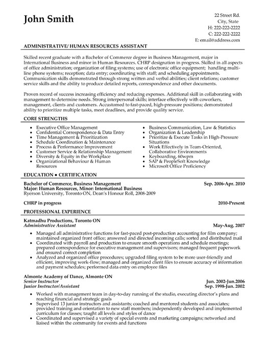 Executive assistants resume