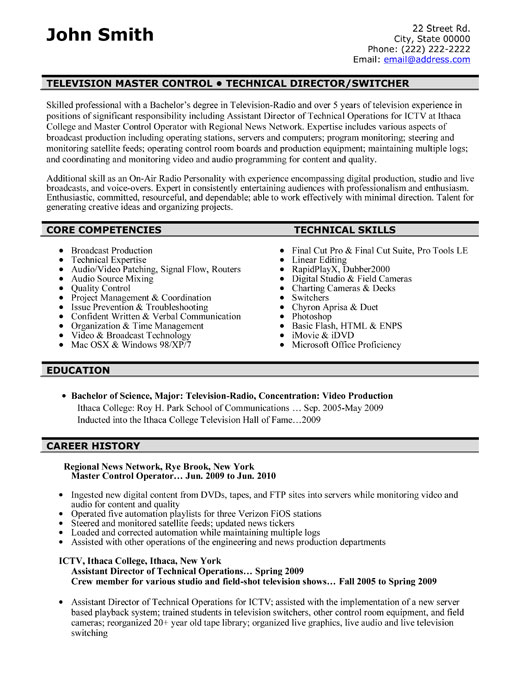 Sample masters resume