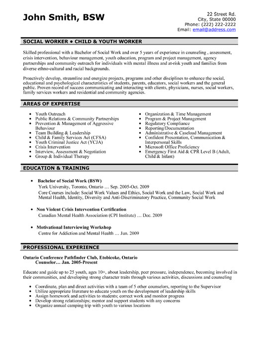 Social Worker Resume Template