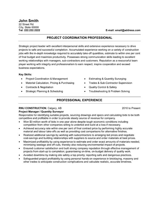 Creative project management resume