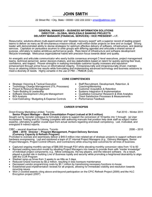 General Manager Resume Template