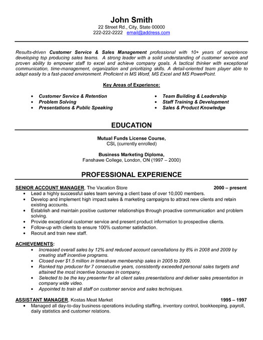 Account Manager Resume Examples Sales Account Manager