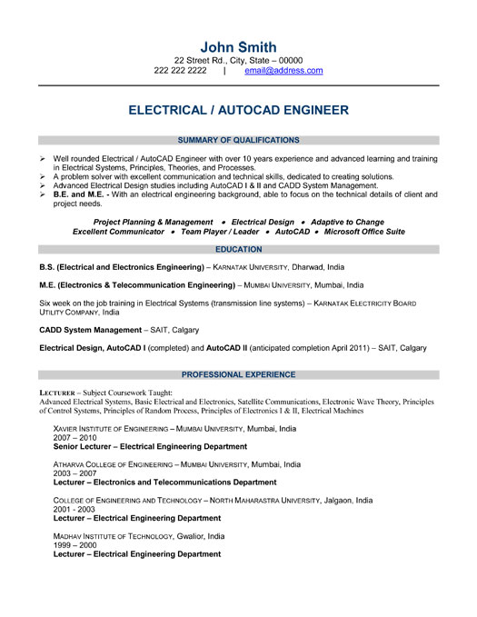 Electrical Engineer Resume Template