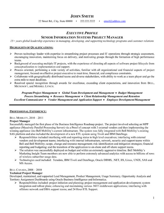 Senior Project Manager Resume Template