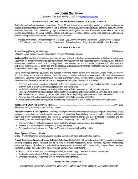 Construction Supervisor Cv Template