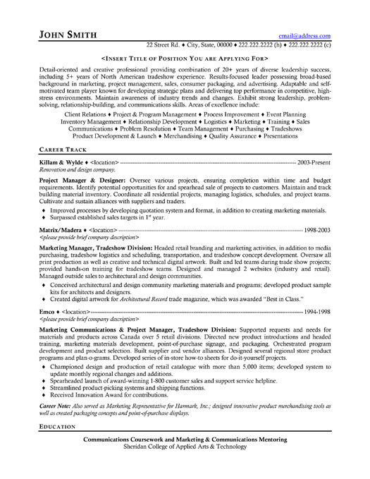 Project Manager Resume Template