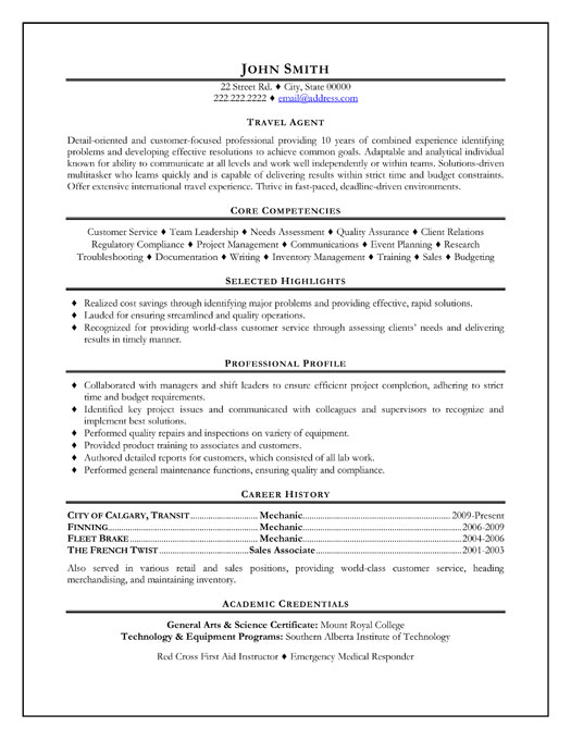 travel agent resume template premium resume samples
