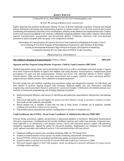 Event Planner Resume Template