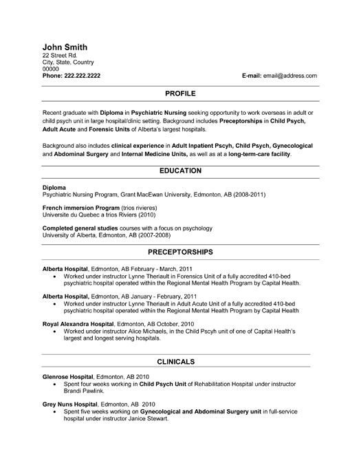 Recent Graduate Resume Template