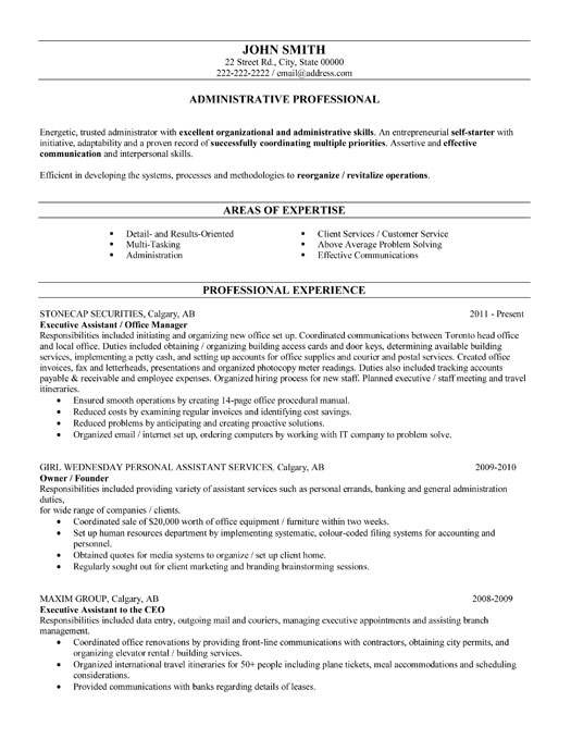general manager resume template