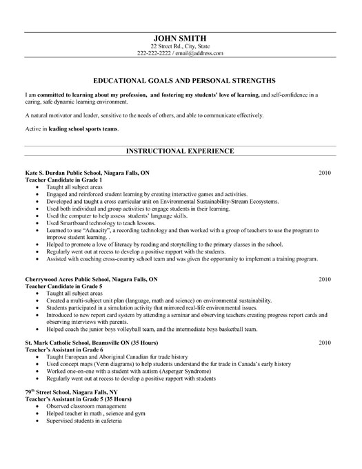 After-School Teacher Resume Template