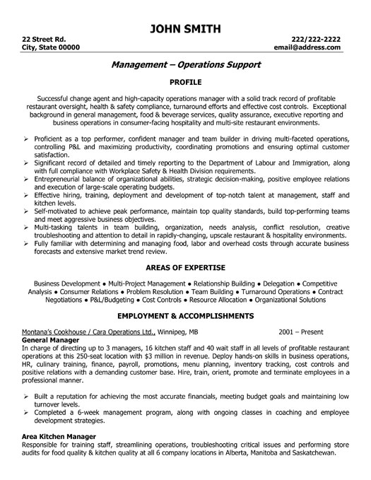 General Manager Resume Template