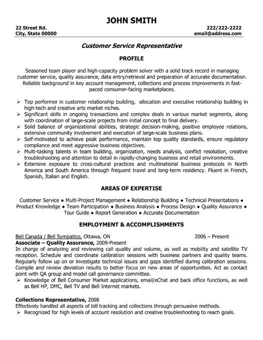 customer service representative resume template premium