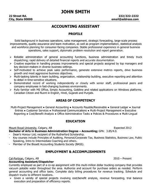 Accounting Assistant Resume Template