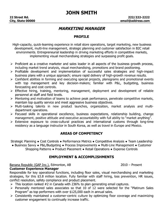 Sample cover letter for marketing director position