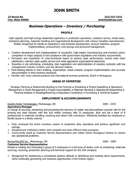 Operations Manager Resume Template