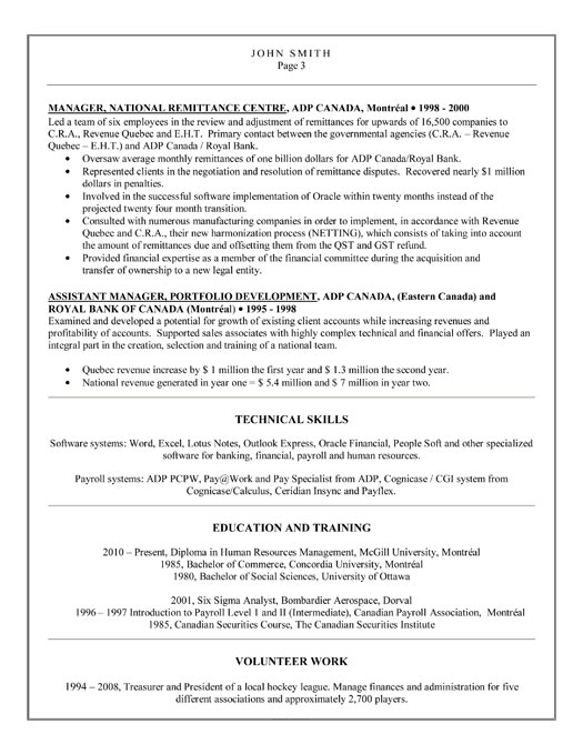 payroll manager resume