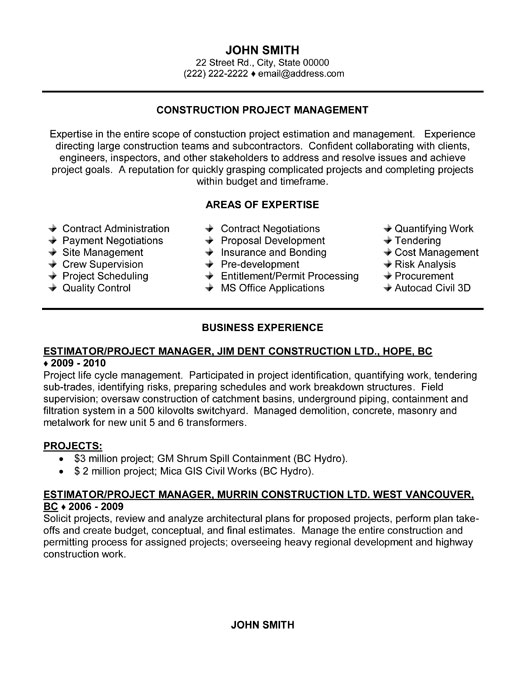 Project Manager Resume Template