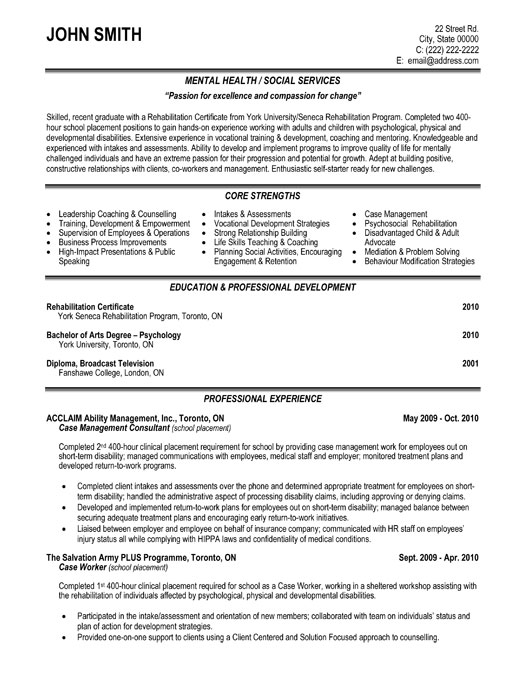 Resume management examples