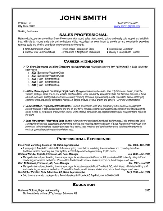 Sales Professional Resume Template  Premium Resume Samples  Example