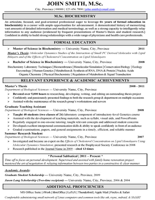 Biotechnology lab technician resume