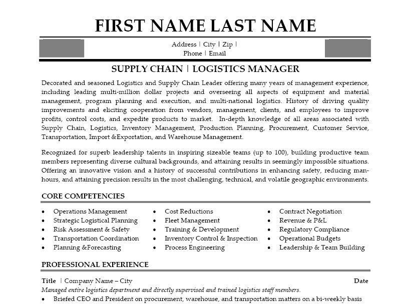 logistics manager resume templates purchase january 29