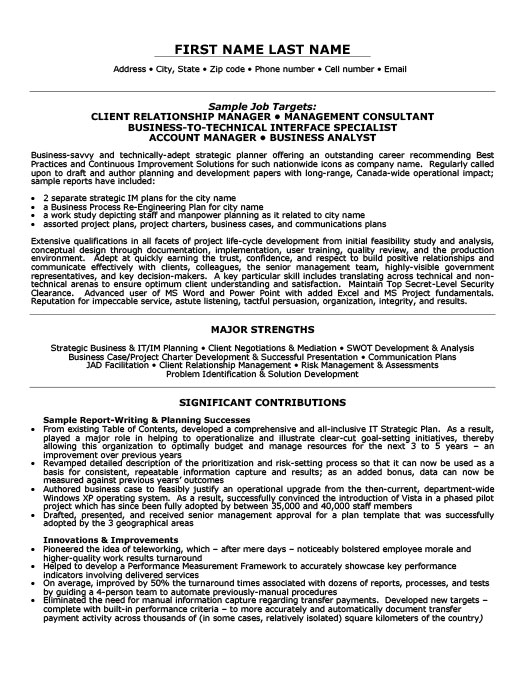 Client Relationship Manager Resume