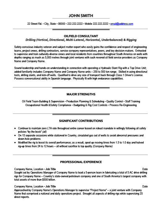 Consultant resume template