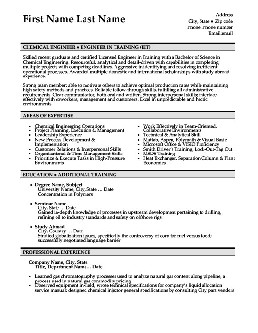 Diploma chemical engg resume