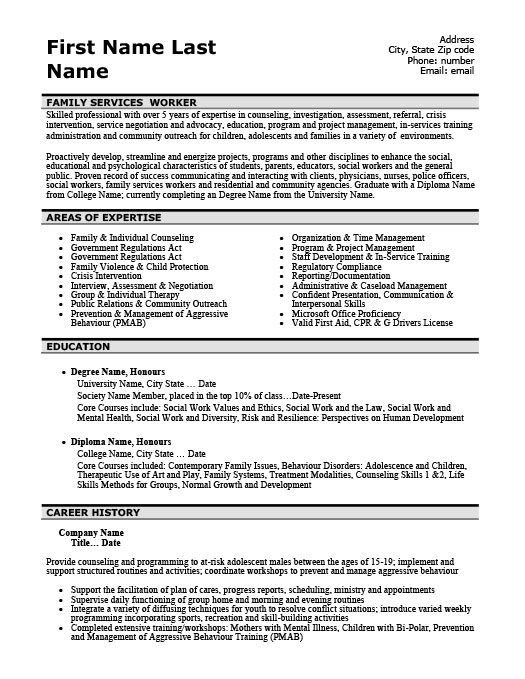 family services worker resume template premium resume