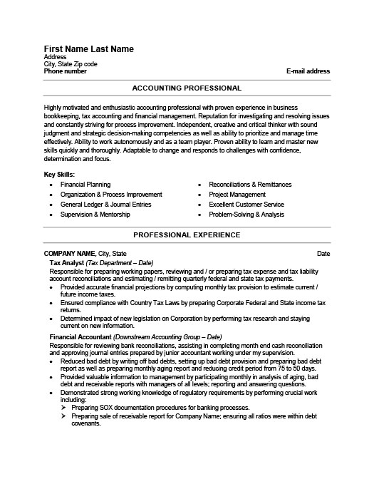 Financial accountant resume