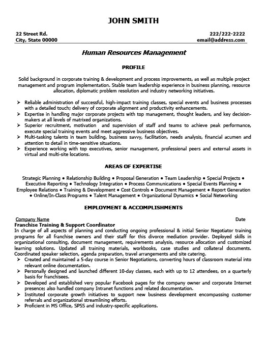 Franchise business owner resume