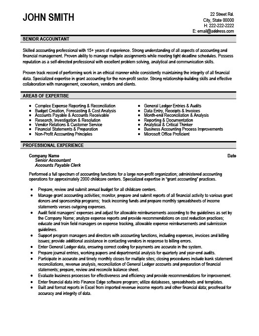 Cpa resume examples