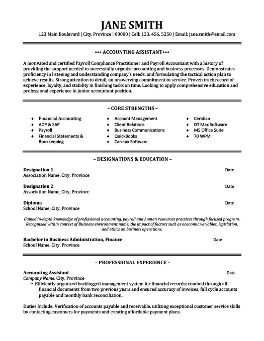 Accounting Assistant Resume Template Premium Resume Samples Example
