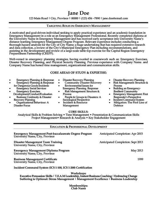 emergency management resume template premium resume