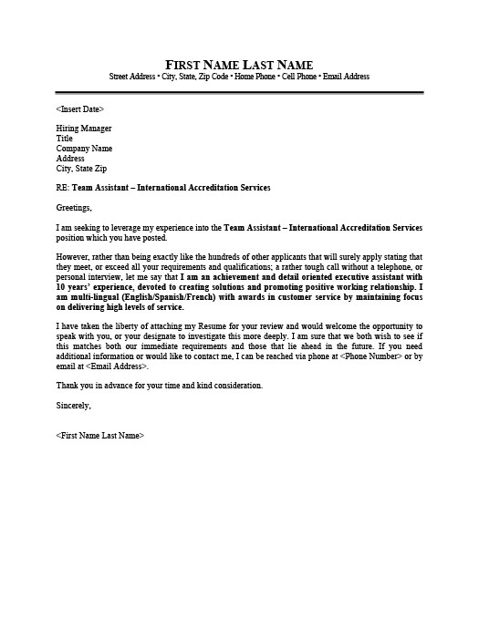 11+ Consular Assistant Cover Letter Cover Letter Example Cover