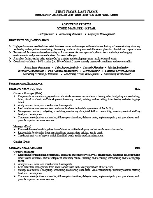 Retail Resume Templates Samples Examples Resume Templates 101