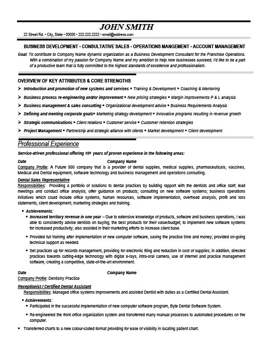 dental sales representative resume template