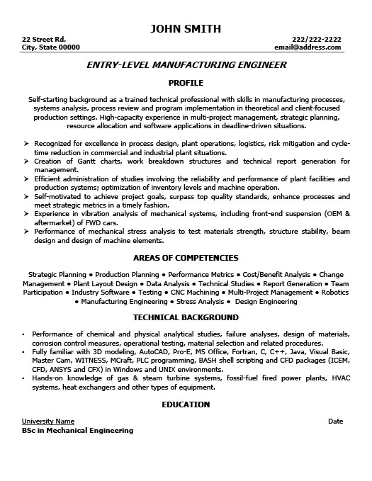 Manufacturing Engineer Resume Template | Premium Resume ...